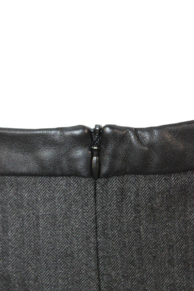 Zara Women Mini Wrap Herringbone Skort Dark Gray Polyester Size XS