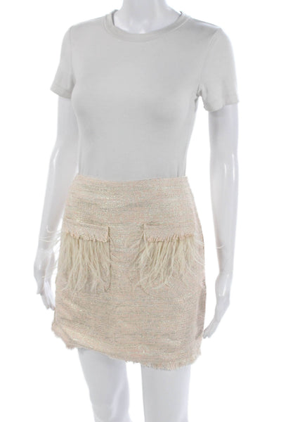 Zara Womens Mini Beige Polyester Skirt Size XS