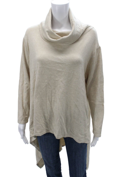 Sophy Curson Women Pullover Sweater Turtleneck Long Sleeve Beige Size XS