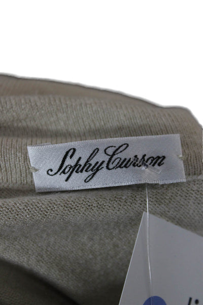 Sophy Curson Women Pullover Sweater Turtleneck Long Sleeve Beige Size XS