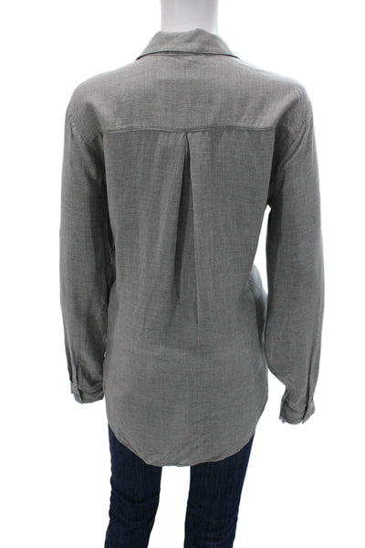 Cloth & Stone Women Tunic Blouse Gray Button Longsleeve Viscose Size XL