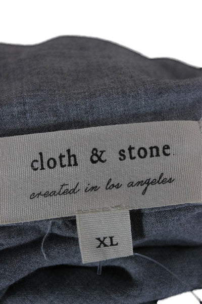 Cloth & Stone Women Tunic Blouse Gray Button Longsleeve Viscose Size XL