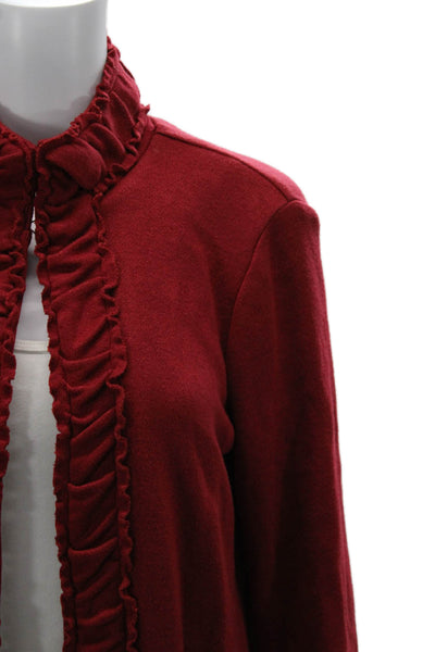 Pure Essence Womens Red Mock Neck Long Sleeve Coatigan Size M