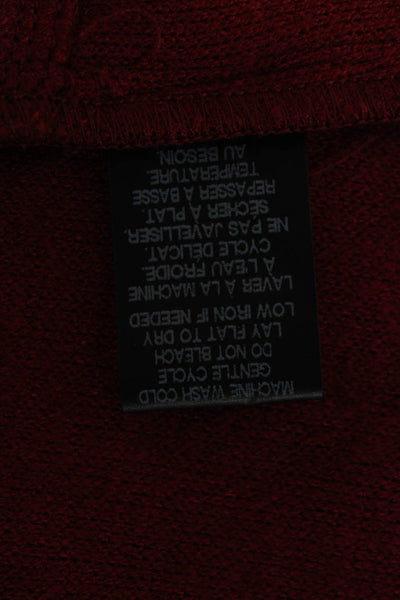 Pure Essence Womens Red Mock Neck Long Sleeve Coatigan Size M