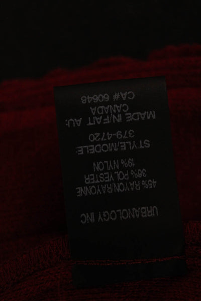 Pure Essence Womens Red Mock Neck Long Sleeve Coatigan Size M