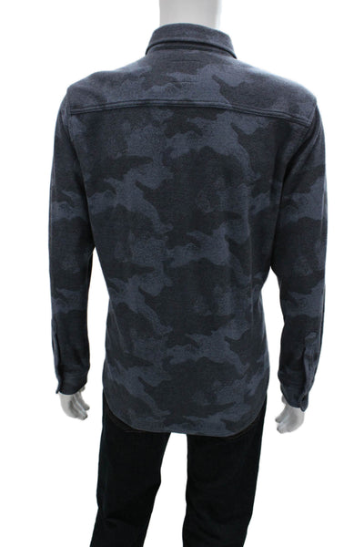 Rails Mens Camouflage Print Collared Casual Button-Down Shirt Blue Size L
