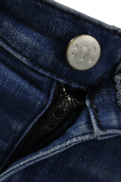 AYR Women Ankle Cropped Skinny Jeans Blue Mid Rise Button Size 27