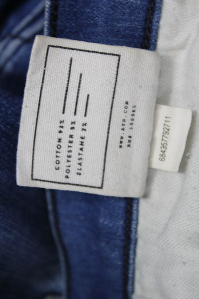 AYR Women Ankle Cropped Skinny Jeans Blue Mid Rise Button Size 27