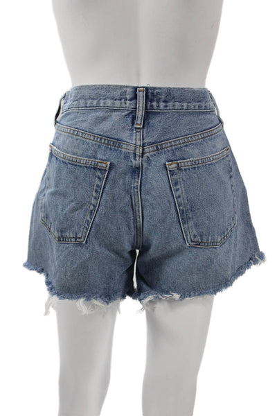 Agolde Womens 90s Solid Blue 100% Cotton Shorts Size 28