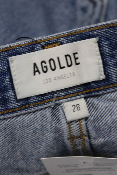 Agolde Womens 90s Solid Blue 100% Cotton Shorts Size 28