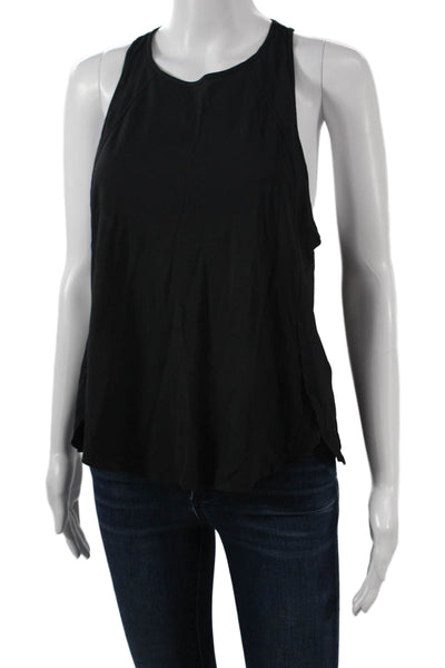Lululemon Women Black Sleeveless Round Neck Tank Poly Spandex Blend Size 4