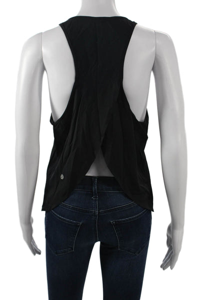 Lululemon Women Black Sleeveless Round Neck Tank Poly Spandex Blend Size 4