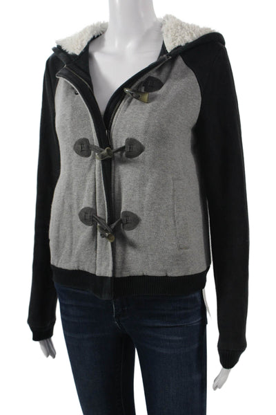 Splendid Womens Classic Black Toggle Jacket Cotton Blend Size M