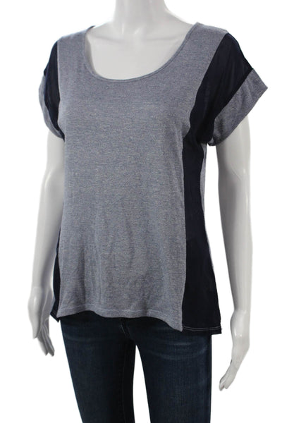 Barneys New York Women Jersey T-Shirt Gray Short Sleeve Round Neck Size S