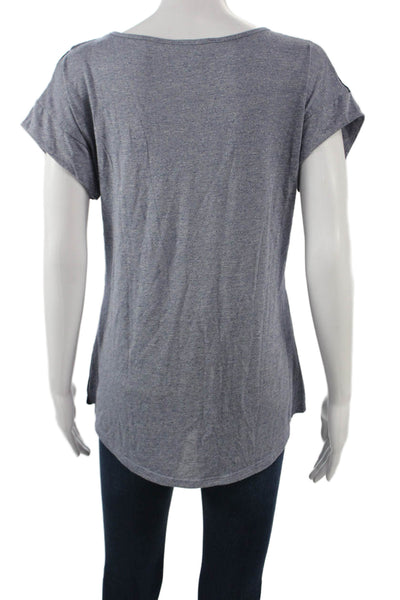 Barneys New York Women Jersey T-Shirt Gray Short Sleeve Round Neck Size S