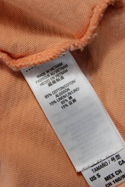 Juicy Couture Womens Orange Sleeveless Tank Cotton Linen Round Neck Size S