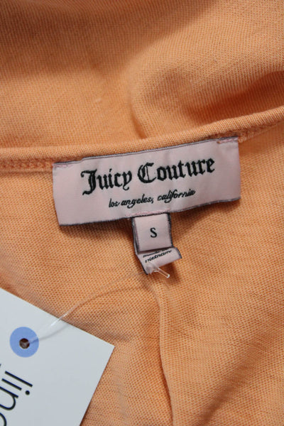 Juicy Couture Womens Orange Sleeveless Tank Cotton Linen Round Neck Size S