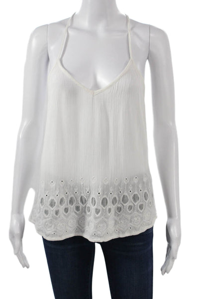 Joes Jeans Womens White V Neck Camisole Cotton Linen Bohemian Size S