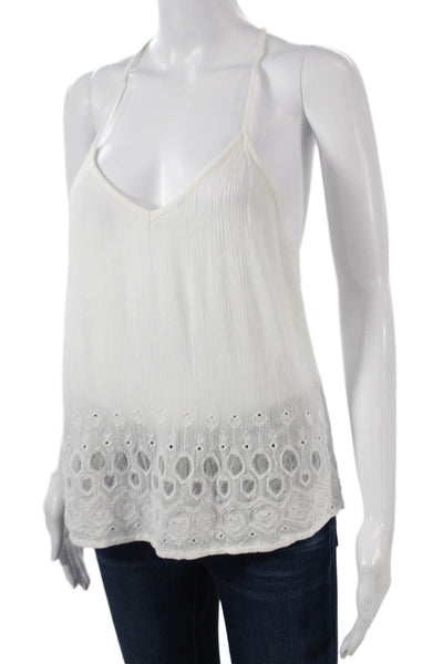 Joes Jeans Womens White V Neck Camisole Cotton Linen Bohemian Size S