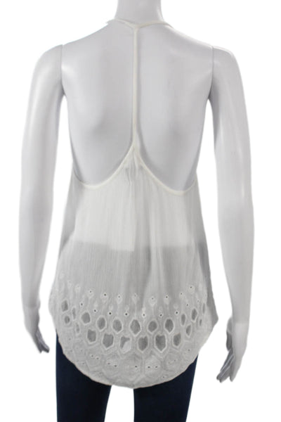 Joes Jeans Womens White V Neck Camisole Cotton Linen Bohemian Size S