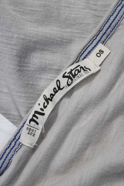 Michael Stars Women Basic Gray Cotton 3/4 Sleeve T-Shirt Size One Size