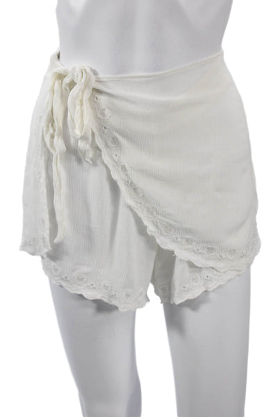 Joes Jeans Womens Bohemian White Rayon Drawstring Solid Shorts Size M