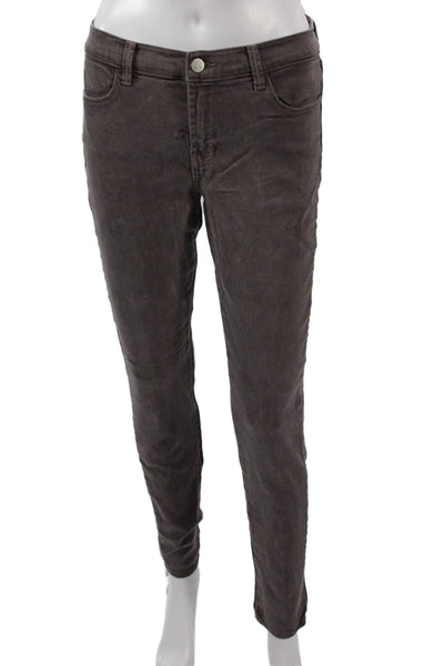 J Brand Womens Ankle Jeggings Brown Tencel Mid Rise Size 30