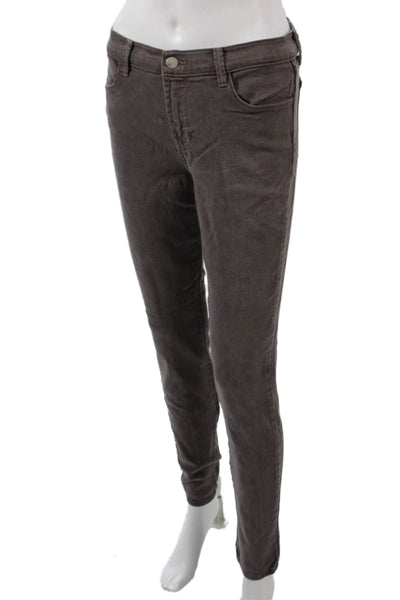 J Brand Womens Ankle Jeggings Brown Tencel Mid Rise Size 30