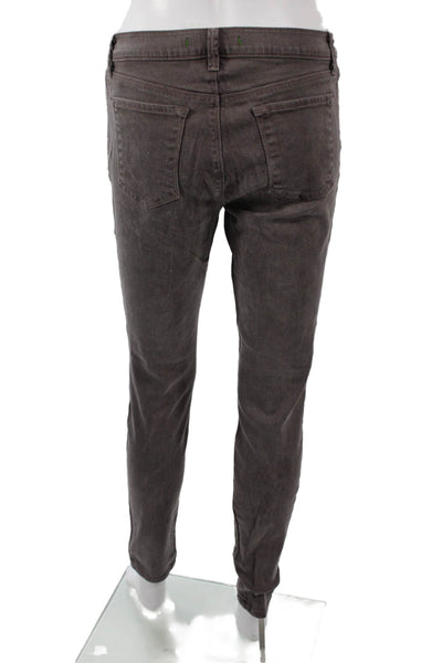 J Brand Womens Ankle Jeggings Brown Tencel Mid Rise Size 30