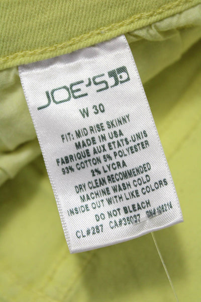 Joes Jeans Women Jegging Pants Yellow Mid Rise Inseam 30 Size 30