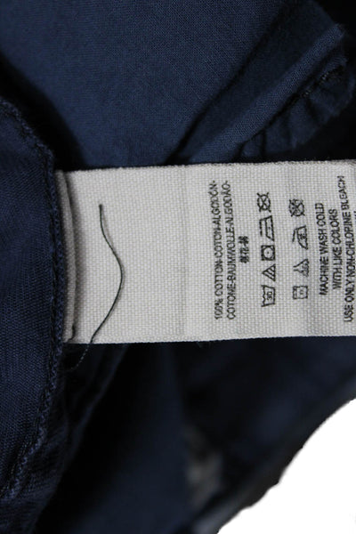 Free People Womens Capri Cropped Pants Dark Blue Cotton Bohemian Size 6