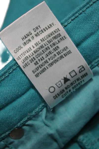 Joes Jeans Women Ankle Jeggings Green Mid Rise Button Size 30