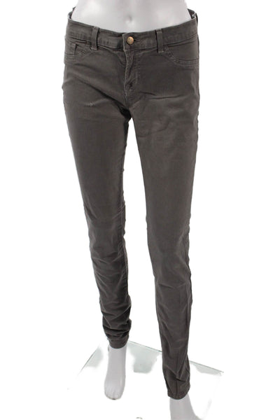 J Brand Womens Chino Pants Dark Gray Button Mid Rise Size 30