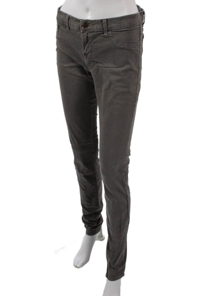 J Brand Womens Chino Pants Dark Gray Button Mid Rise Size 30
