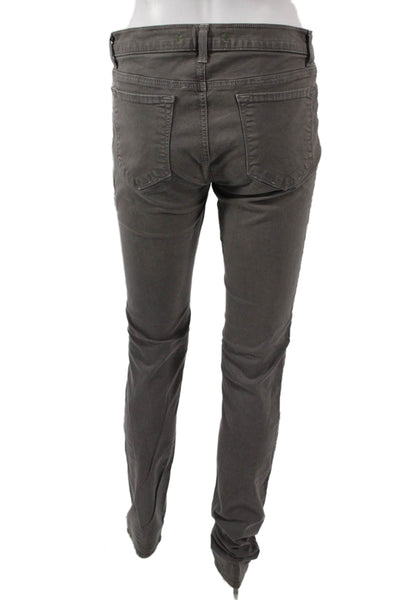 J Brand Womens Chino Pants Dark Gray Button Mid Rise Size 30