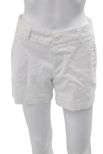 Tori Richard Women White Chino Shorts 96% Cotton 4% Spandex Size 2