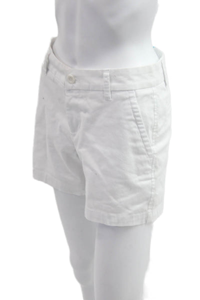 Tori Richard Women White Chino Shorts 96% Cotton 4% Spandex Size 2