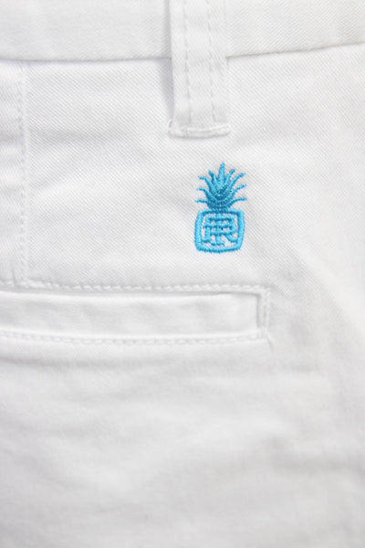 Tori Richard Women White Chino Shorts 96% Cotton 4% Spandex Size 2