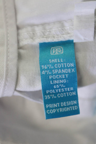 Tori Richard Women White Chino Shorts 96% Cotton 4% Spandex Size 2