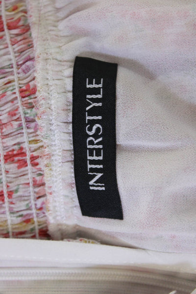 Interstyle Womens Maxi Sundress Pink Floral Sleeveless Tie Size L
