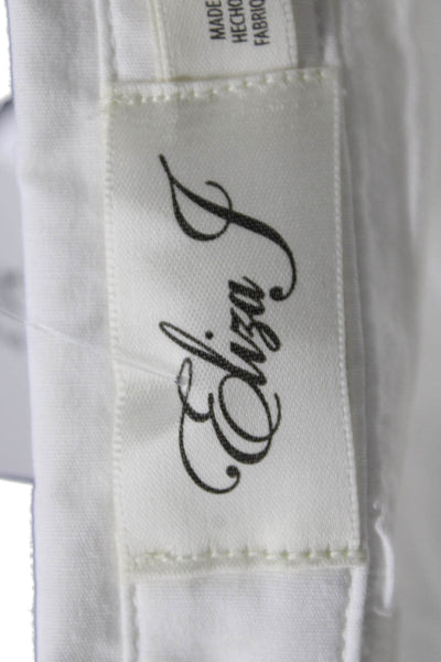 Eliza J Women Shirt Dress Beige Sleeveless Collared Button Cotton Long Size 4