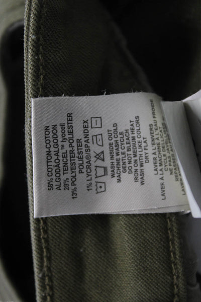 DL 1961 Womens Cropped Ankle Pants Green Solid Size 29