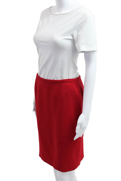 Armani Collezioni Womens Red Wool Pencil Mini Skirt Size 6