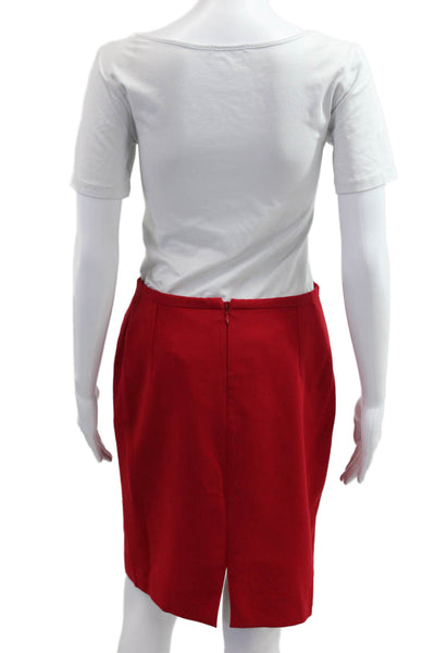 Armani Collezioni Womens Red Wool Pencil Mini Skirt Size 6