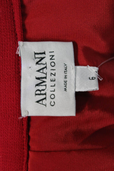 Armani Collezioni Womens Red Wool Pencil Mini Skirt Size 6