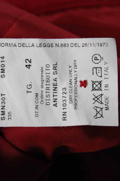 Armani Collezioni Womens Red Wool Pencil Mini Skirt Size 6