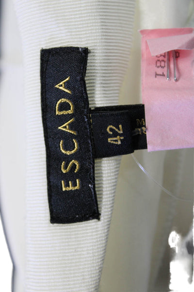 Escada Womens Dress Pants White Designer Polyamide Elastane Size 42