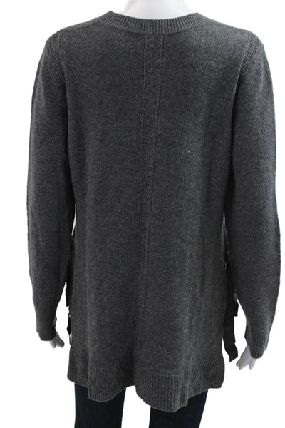 Banana Republic Women Dark Gray Merino Cashmere Crewneck Pullover Size M