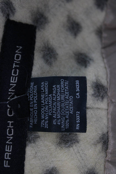 French Connection Womens Beige Polka Dot V Neck Button Jacket Size 6