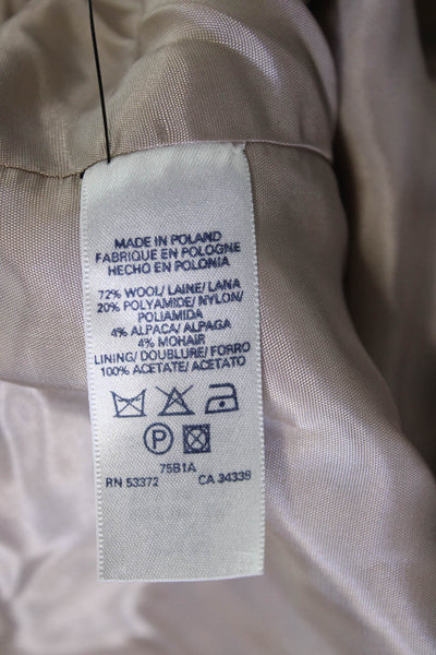 French Connection Womens Beige Polka Dot V Neck Button Jacket Size 6